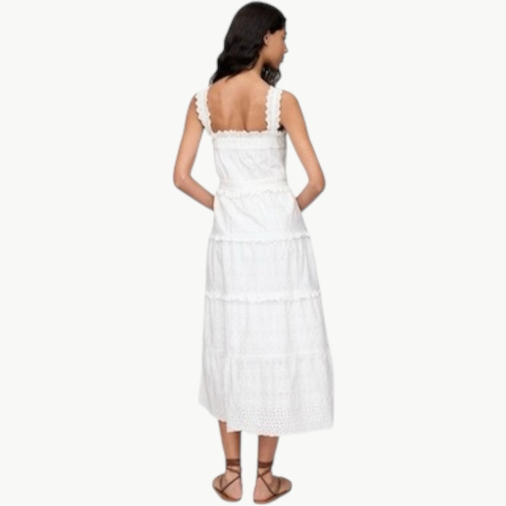 Gap × DÔEN Eyelet Midi Dress Size Small White Cottagecore Prairie Romantic NWT - Picture 9 of 15